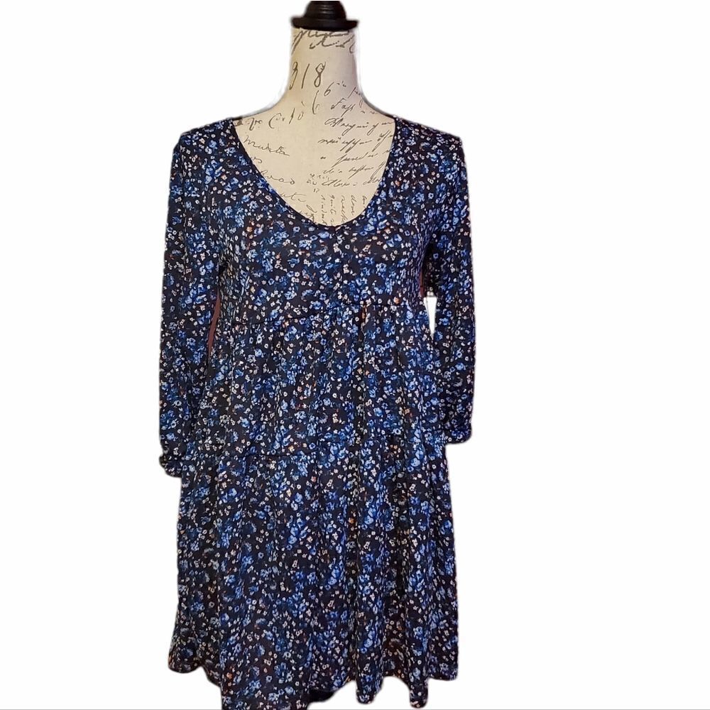 La La Land Creative Co 90s Style Floral Long Sleeve Babydoll Dress - Size Sm